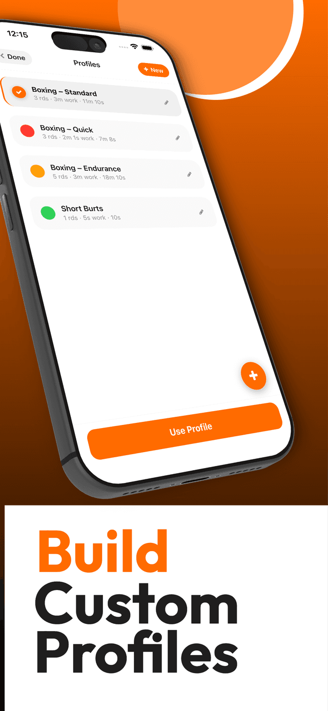 Custom workout profiles in CornerSense